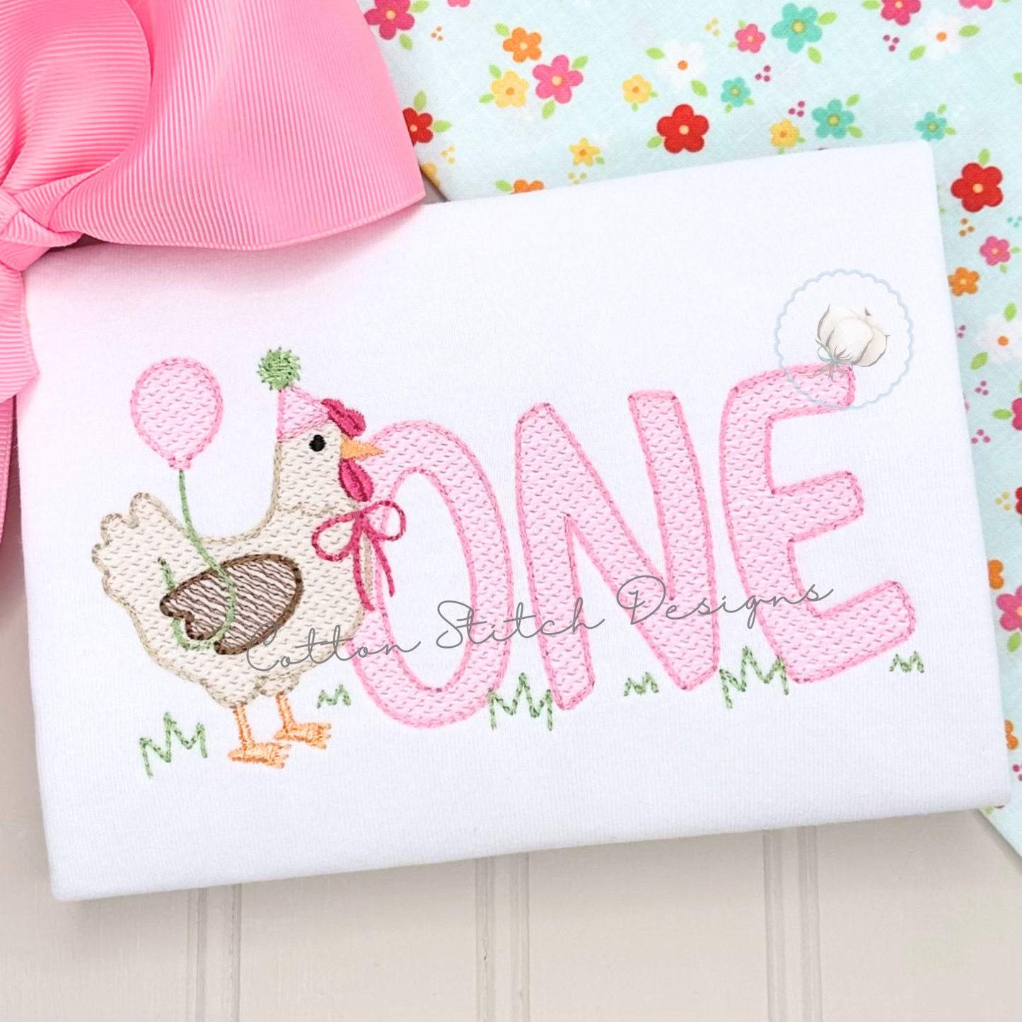 Birthday Chicken One Embroidery Design