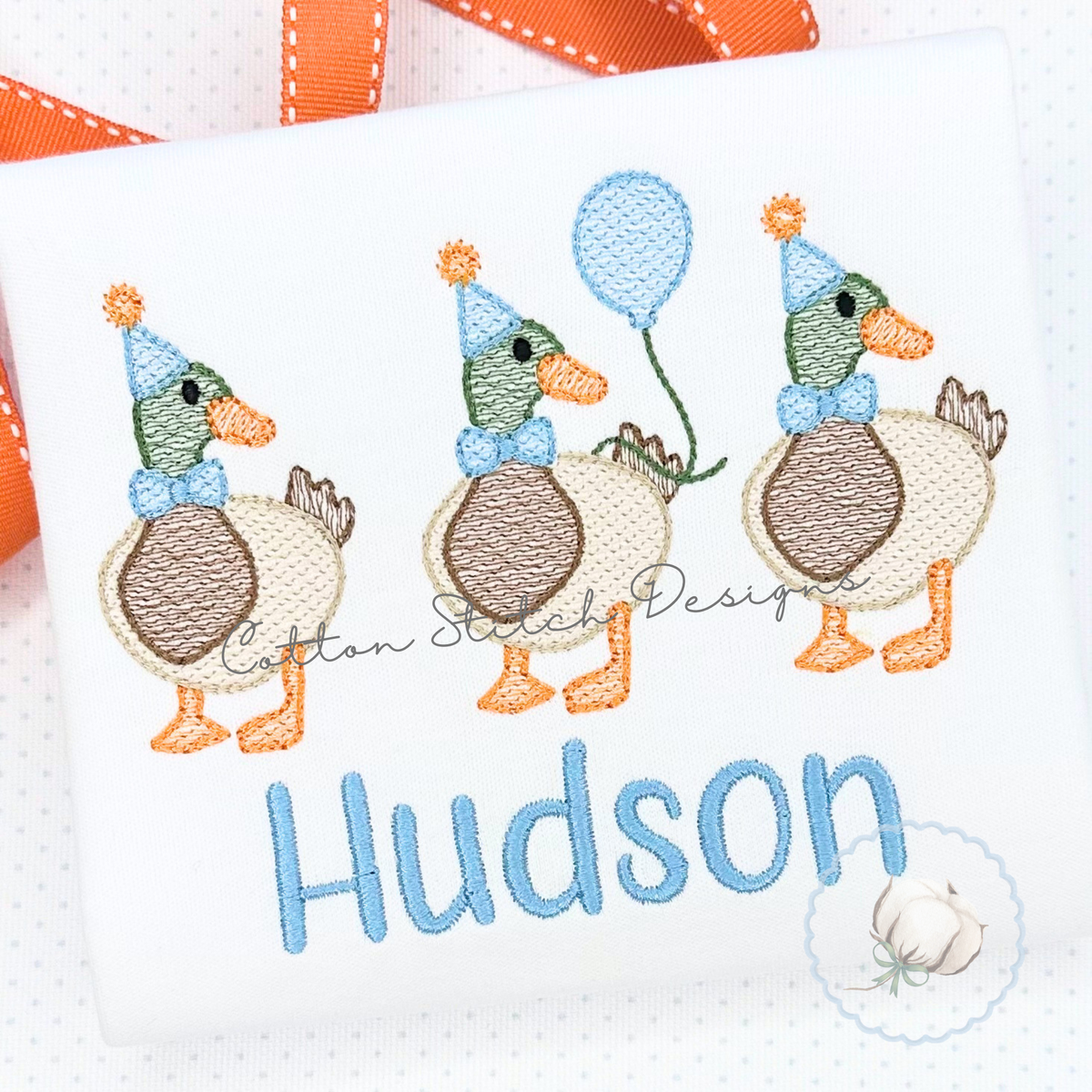 Party Mallard Duck Trio Embroidery Design