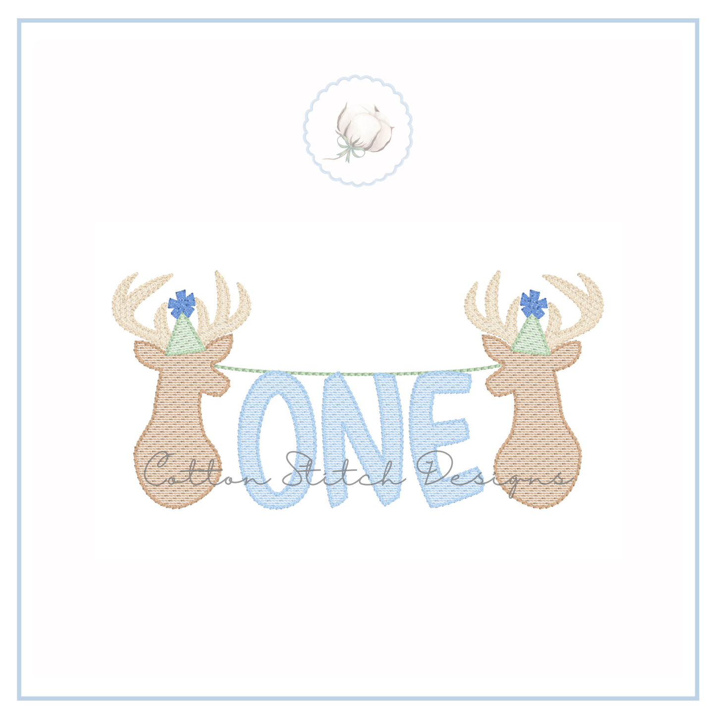 Deer Holding One Embroidery Design