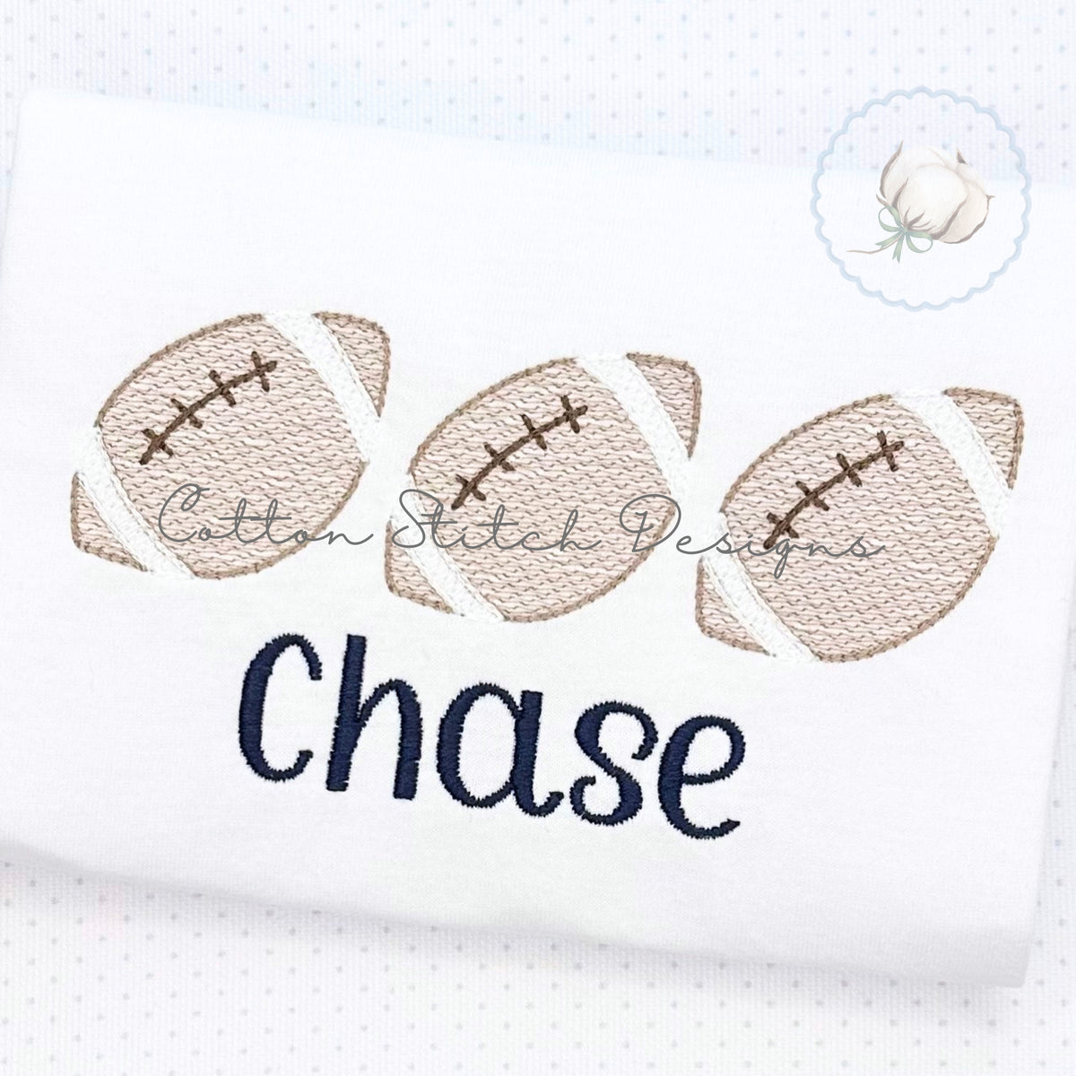 Football Trio Sketch Embroidery Design