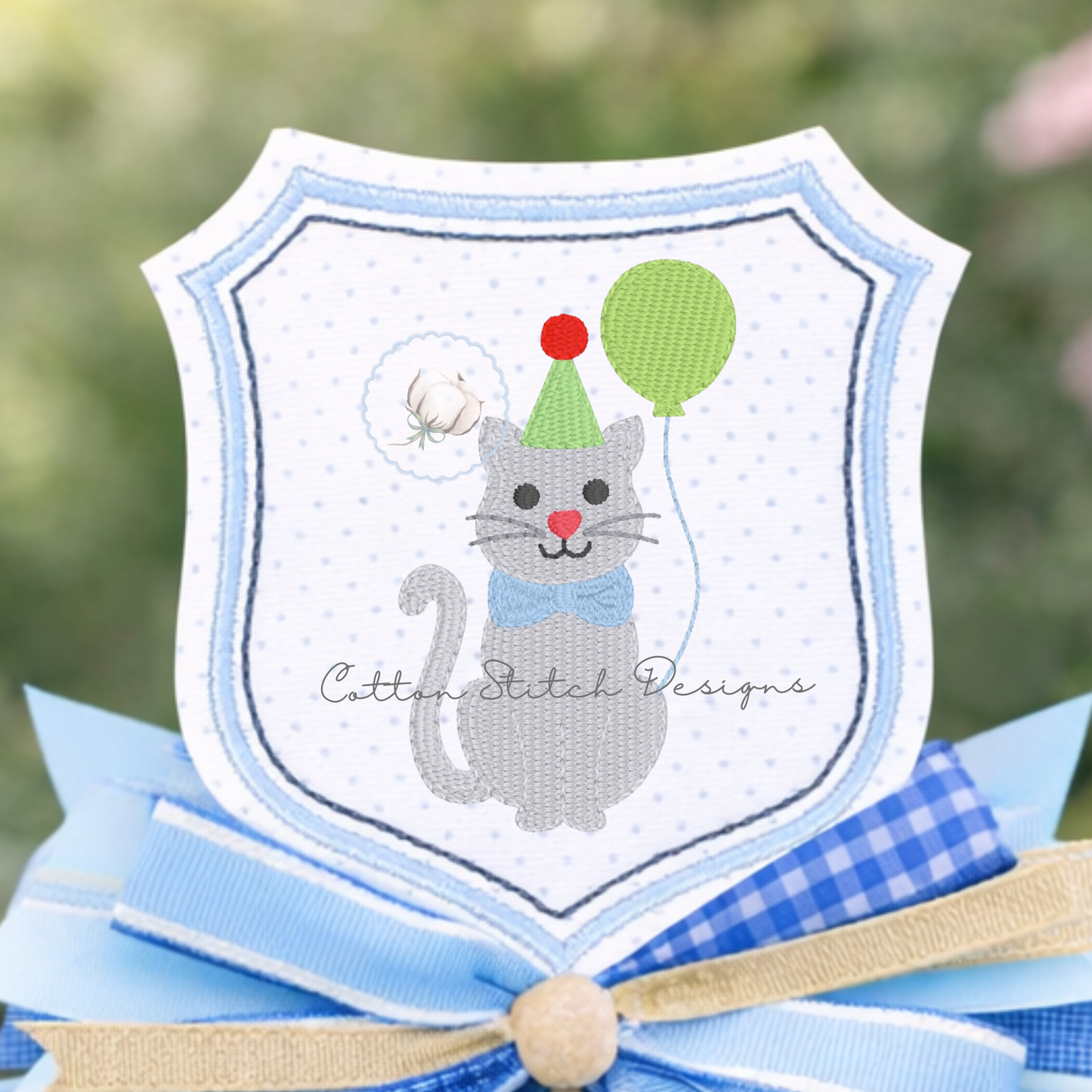 Mini Birthday Kitten Embroidery Design