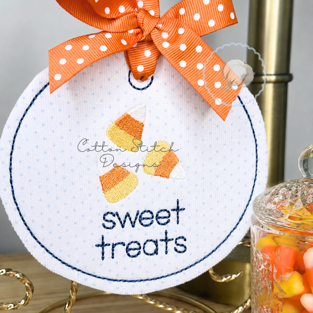 Mini Candy Corn Fill Stitch Embroidery Design