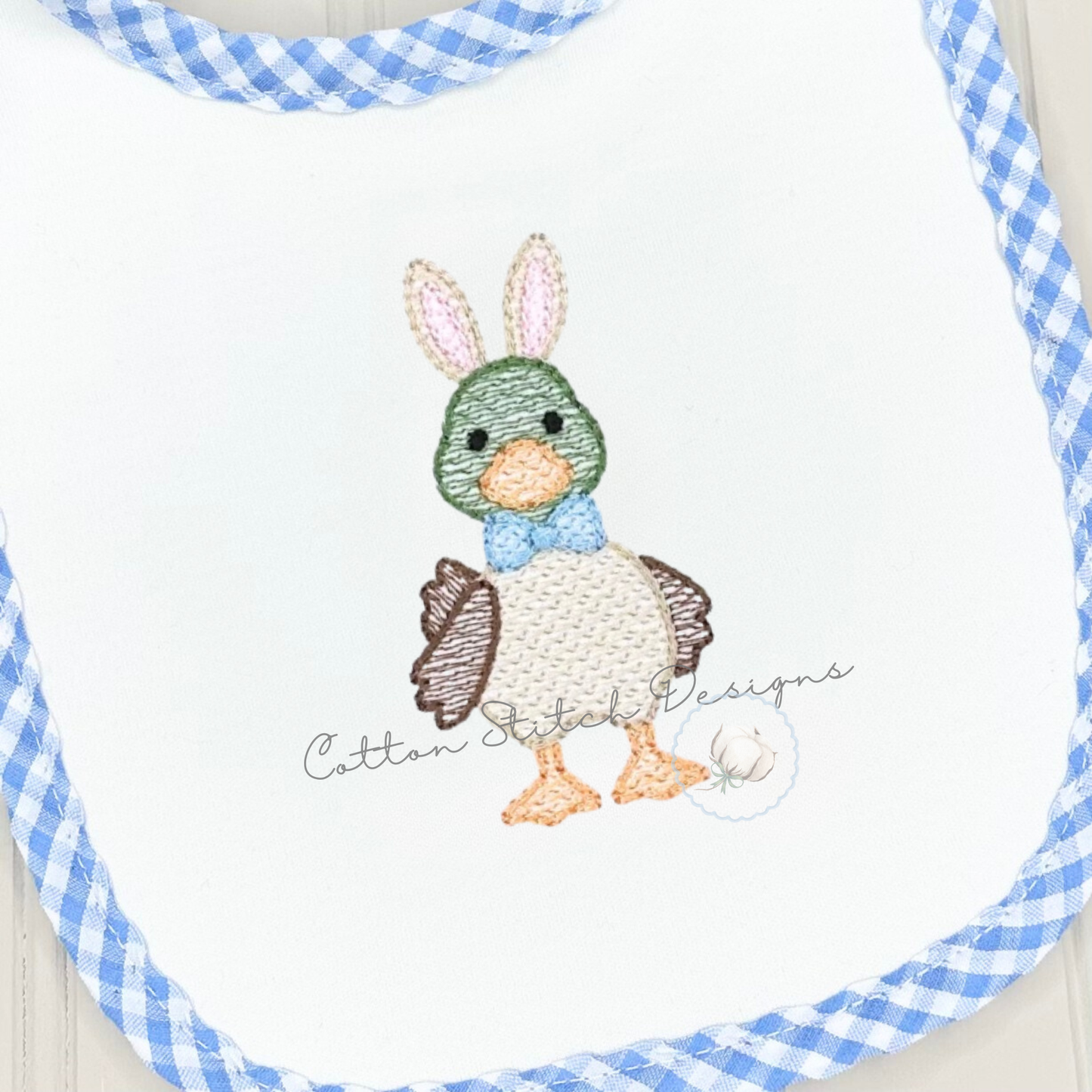 Mini Cute Easter Mallard Duck Sketch Embroidery Design