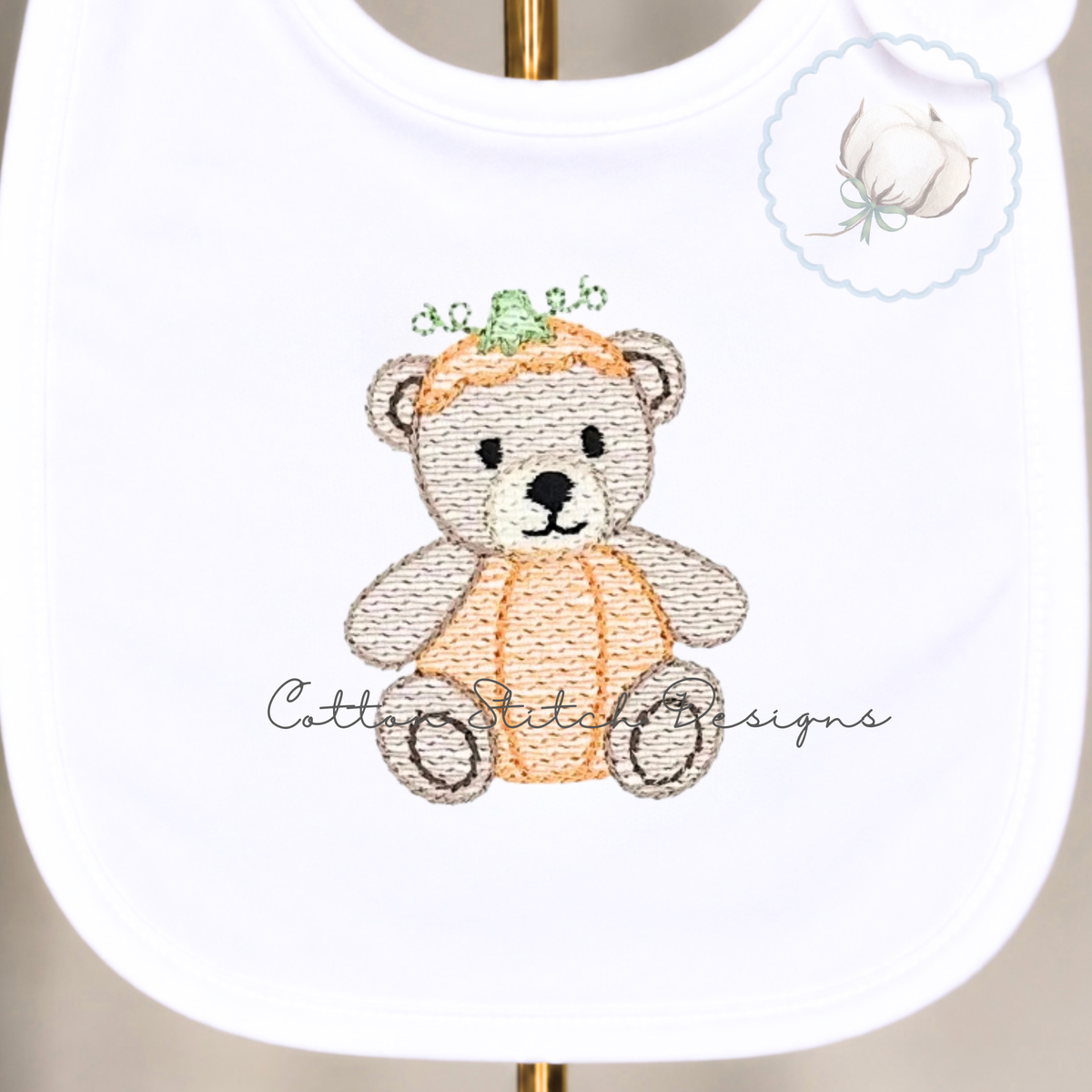 Mini Pumpkin Bear Embroidery Design