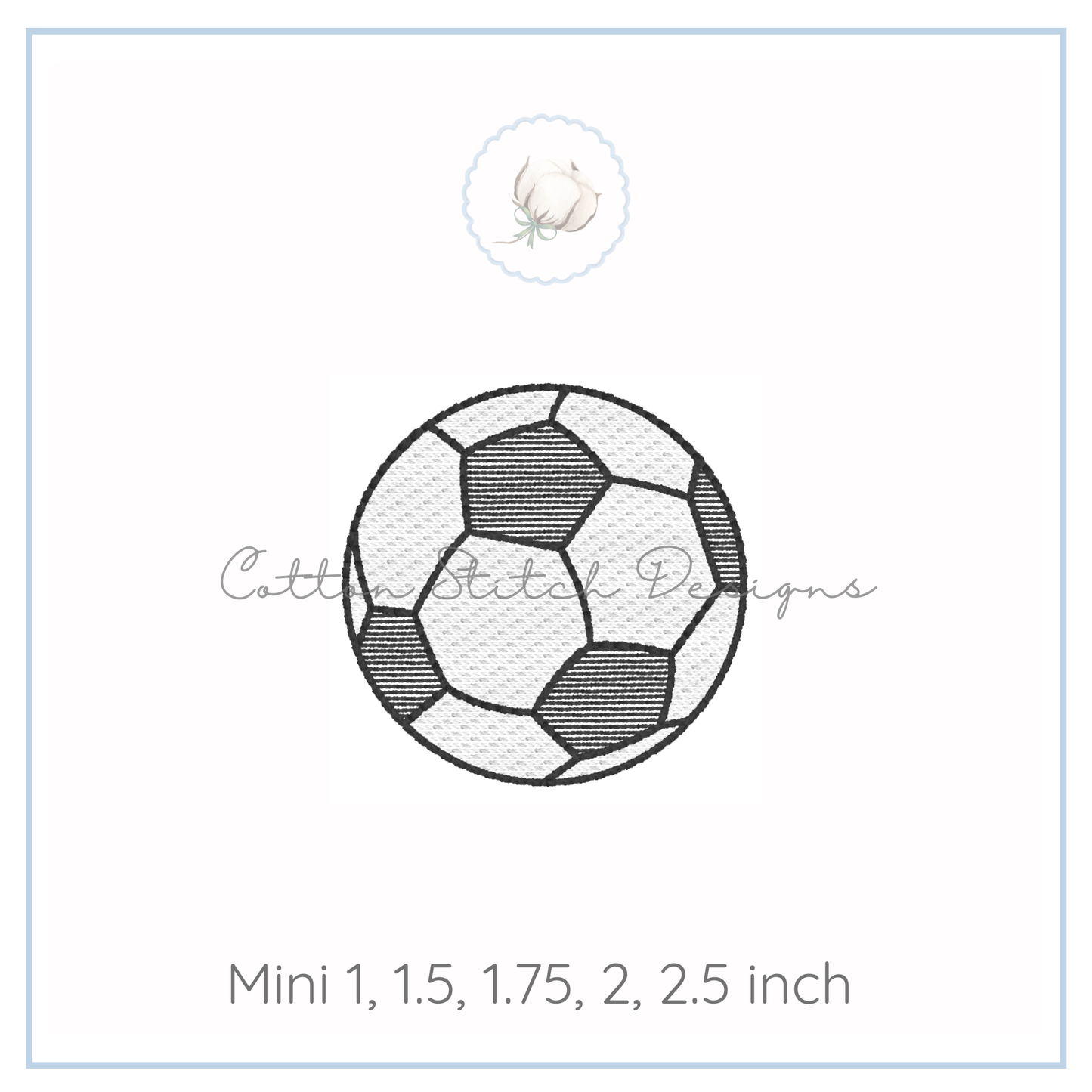 Mini Soccer Ball Stitch Machine Embroidery Design