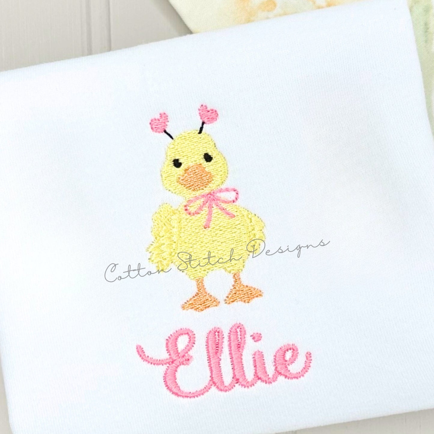 Mini Cute Valentine Duck Fill Stitch Embroidery Design