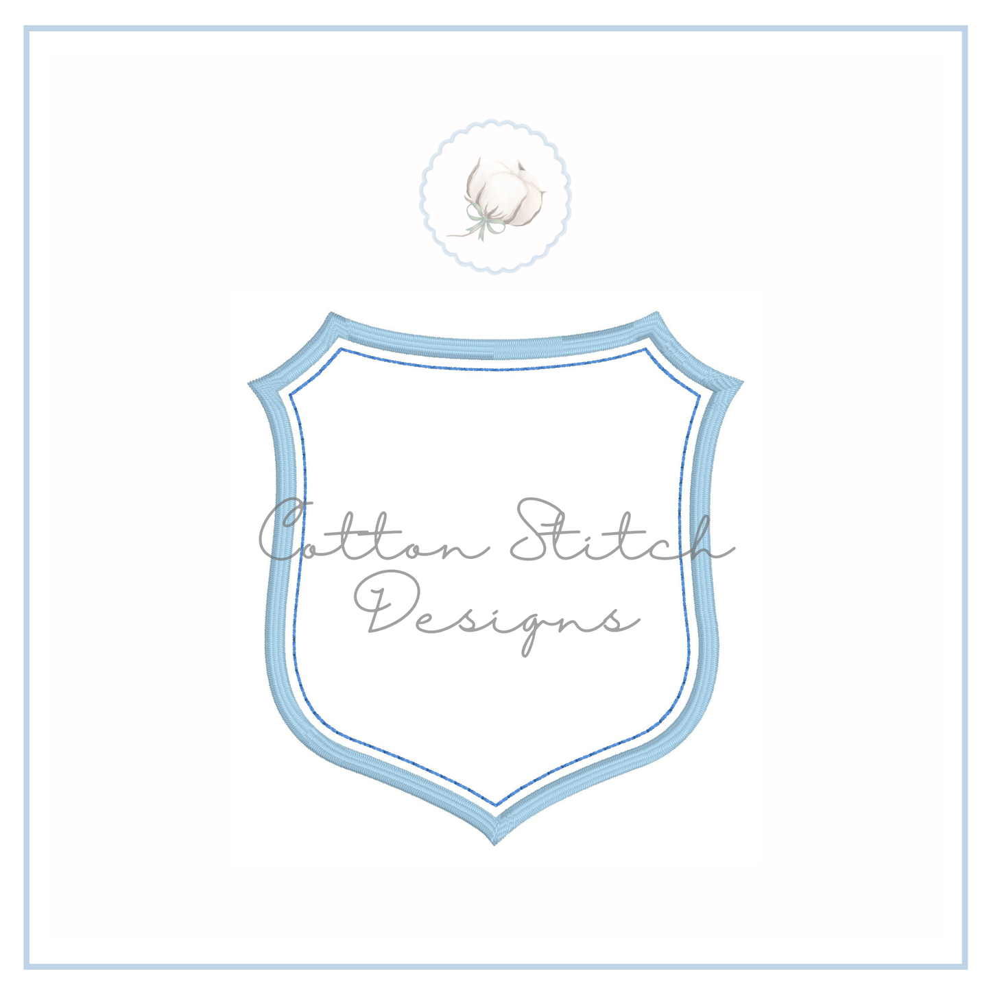 Monogram Satin Applique Crest Embroidery Design