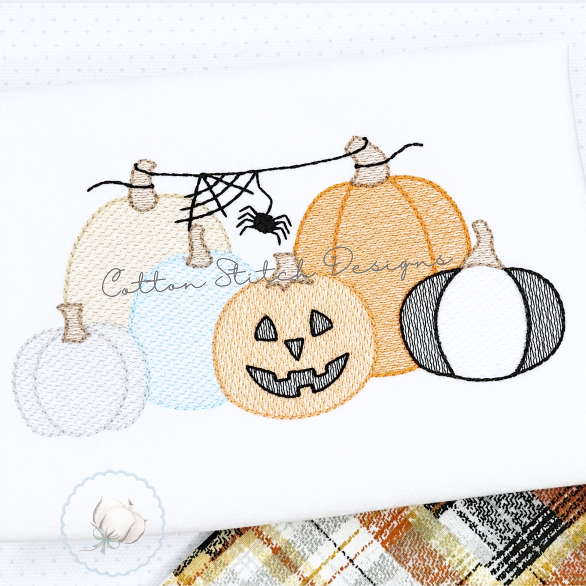 Halloween Pumpkin Patch Embroidery Design