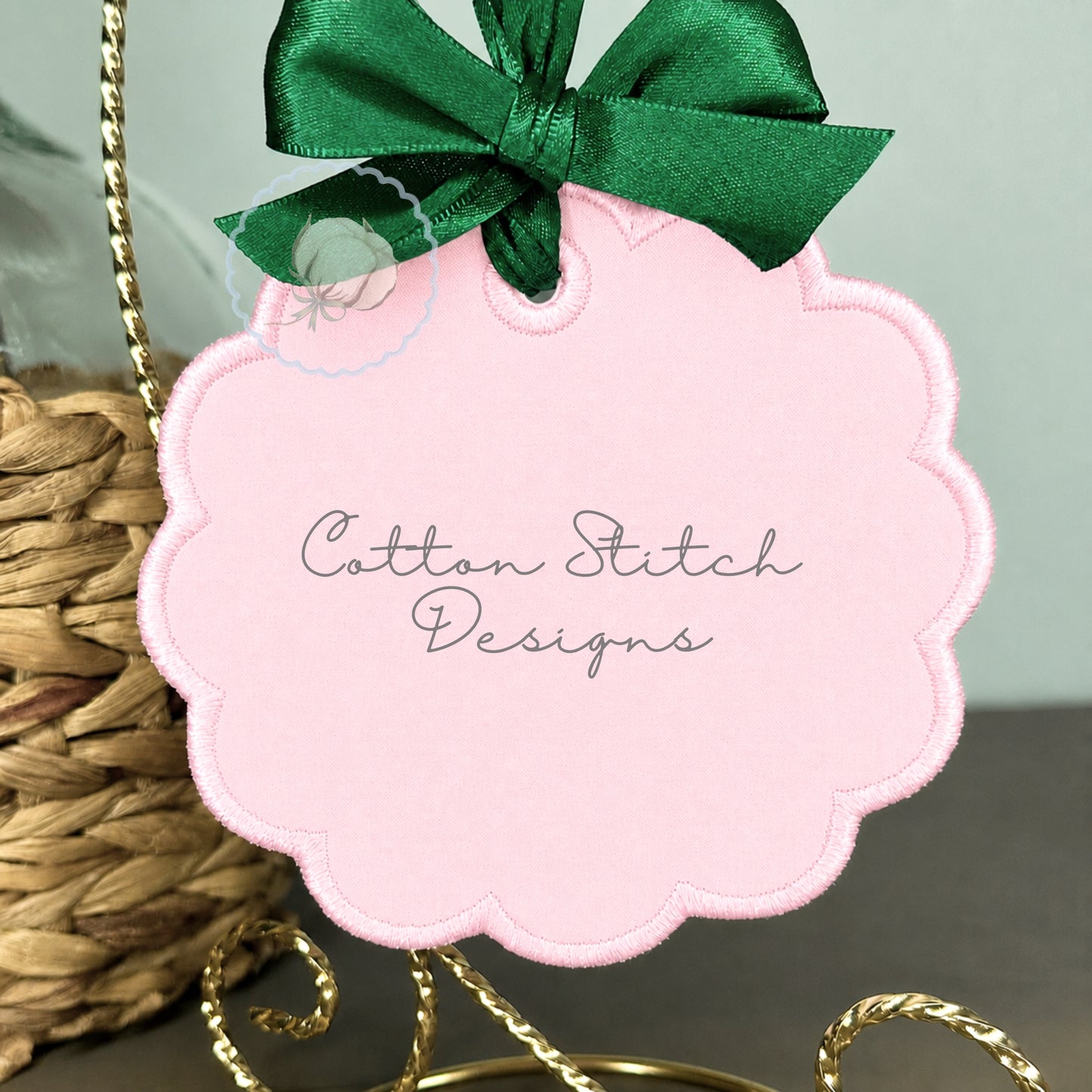 Scallop Tag Satin Stitch Machine Embroidery Design