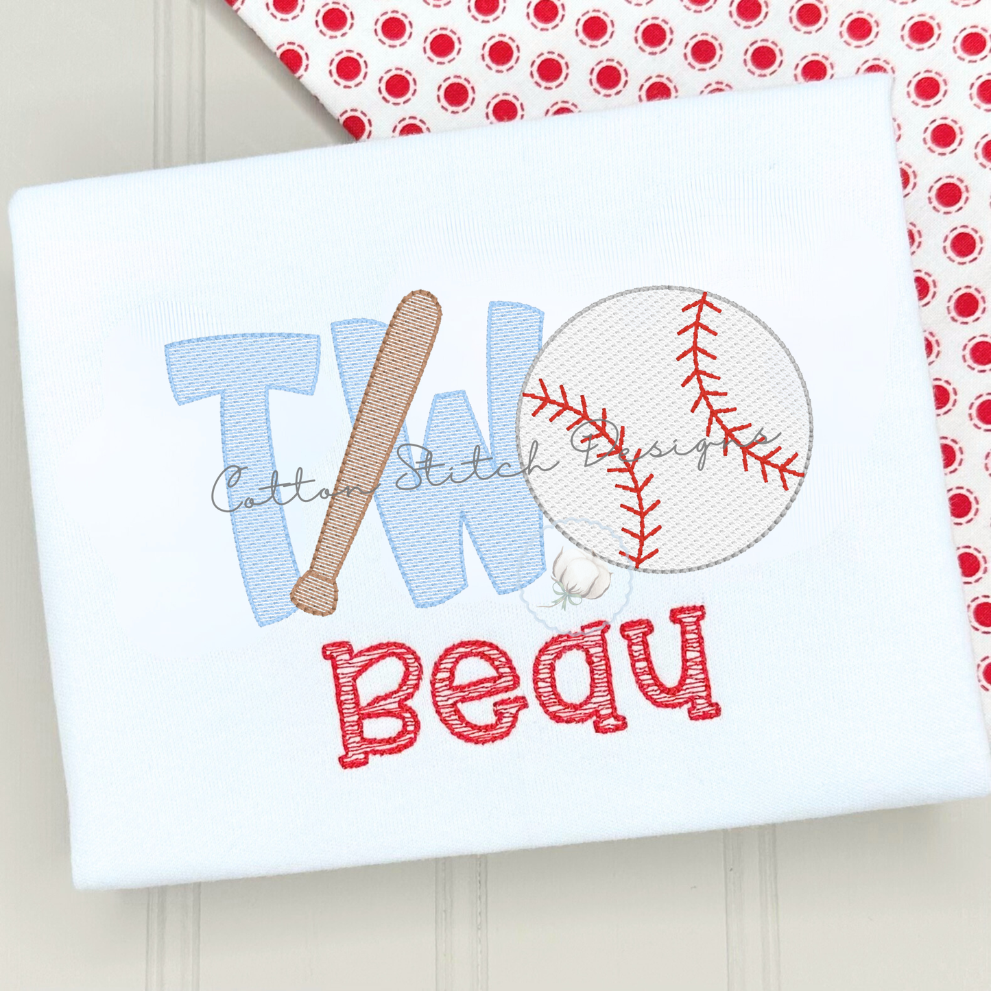 Baseball Birthday Two Embroidery Design