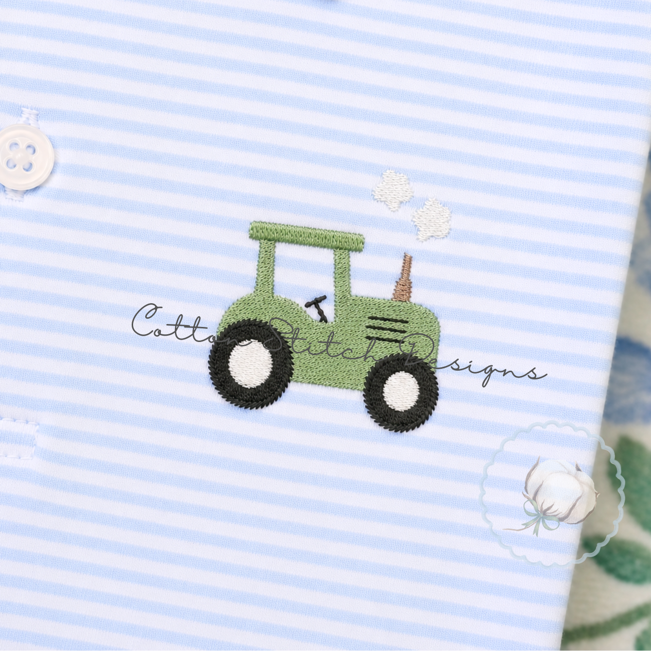 Mini Tractor Fill Stitch Embroidery Design