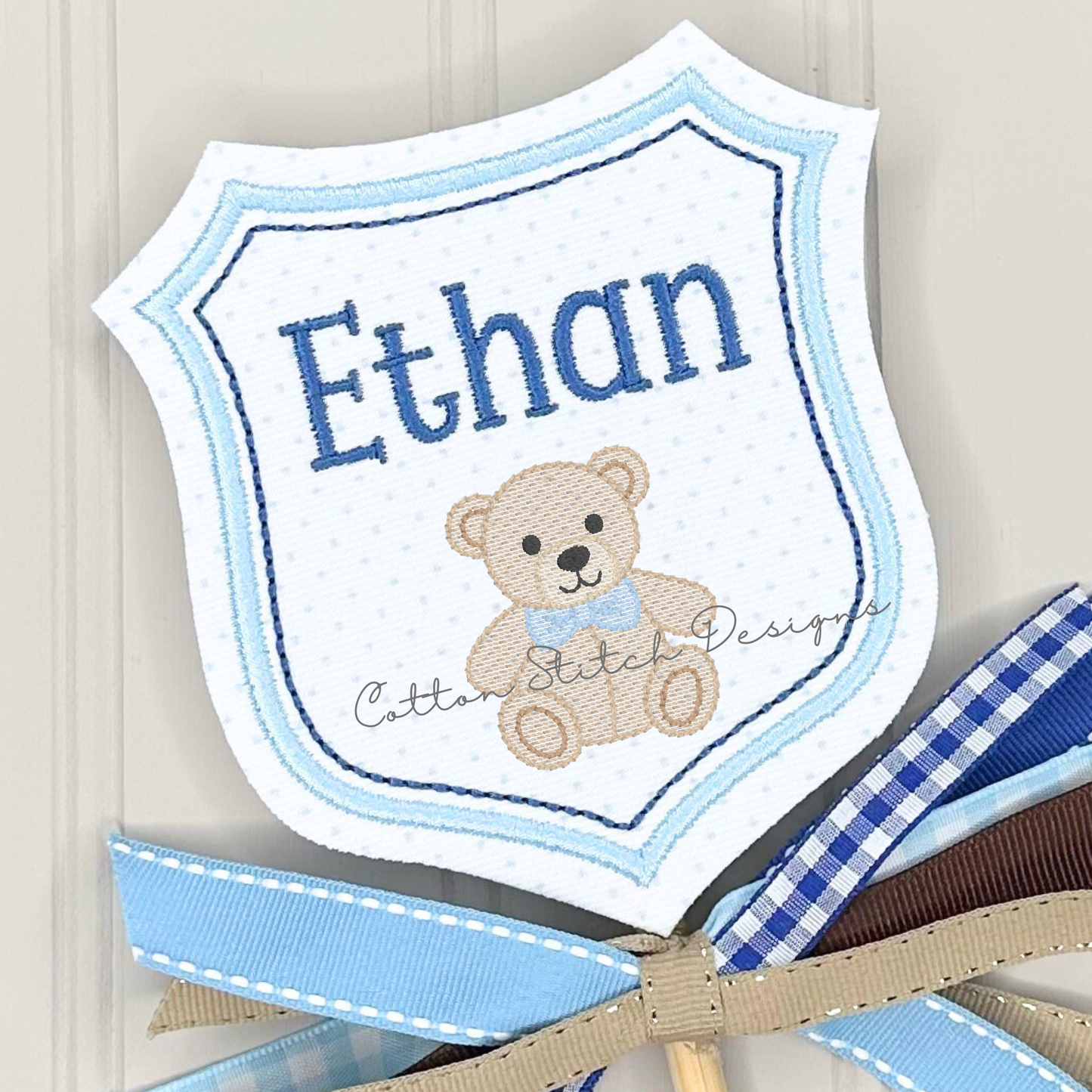 Mini Teddy Bear Bow Tie Embroidery Design