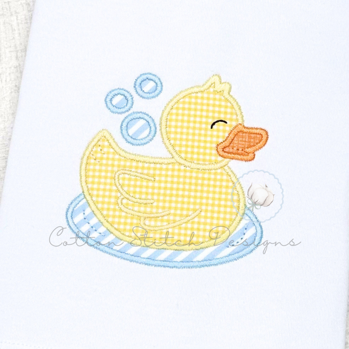 Baby Duck Satin Applique Embroidery Design