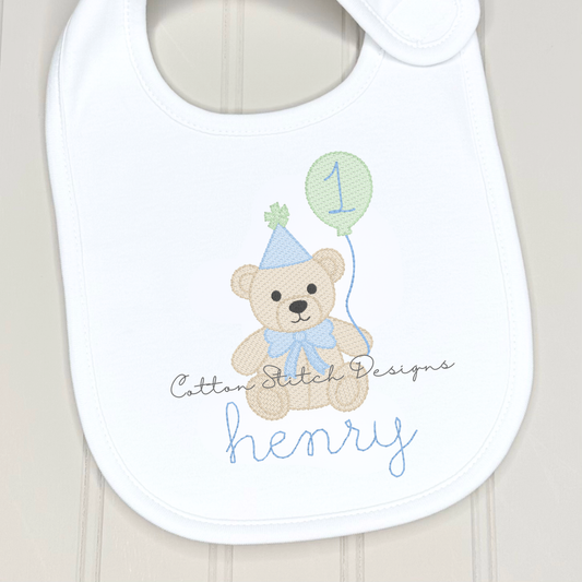 Mini Teddy Bear Birthday Embroidery Design