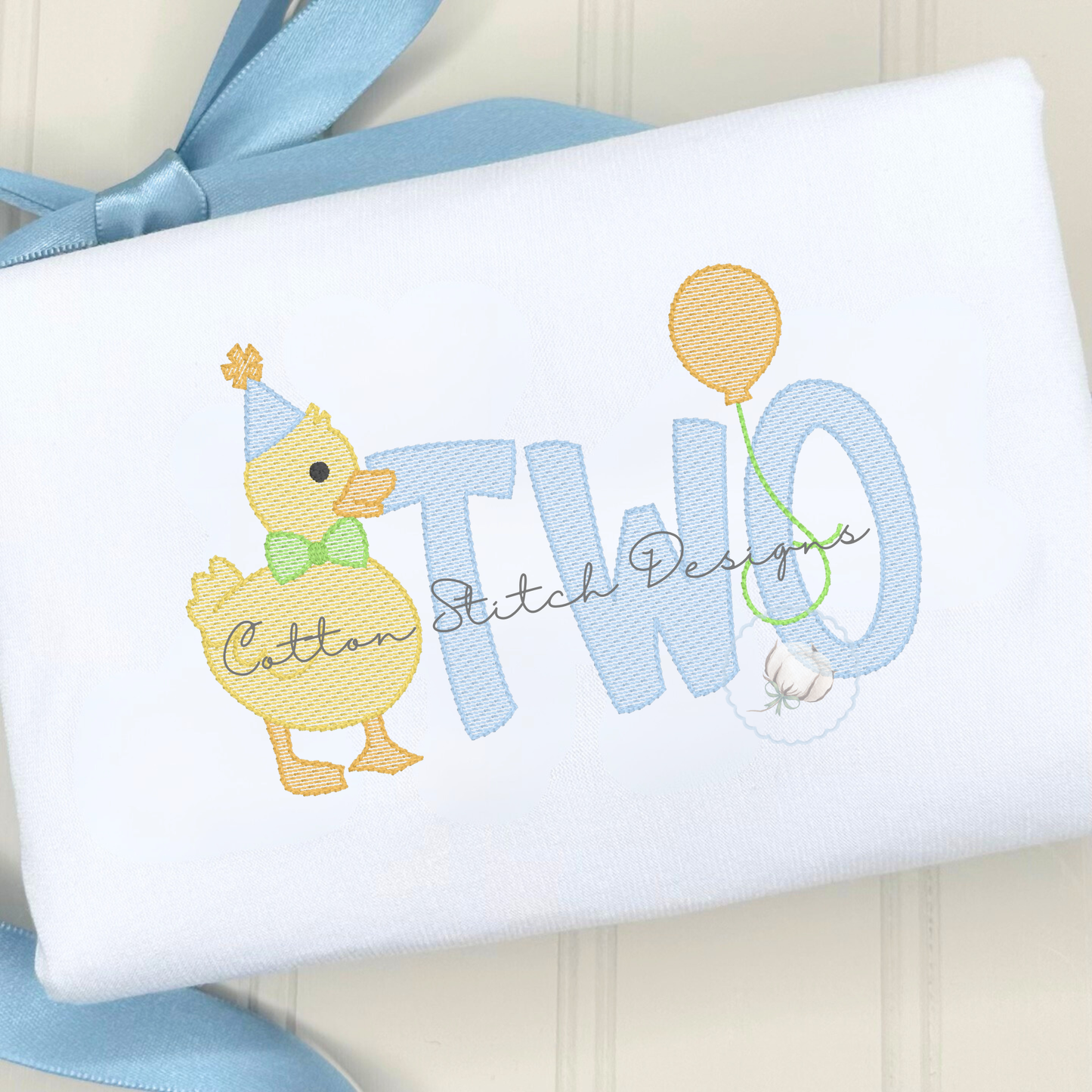 Birthday Duck Two Embroidery Design