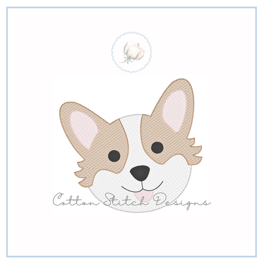 Corgi Puppy Sketch Embroidery Design