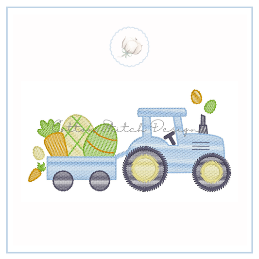 Easter Tractor Embroidery Design