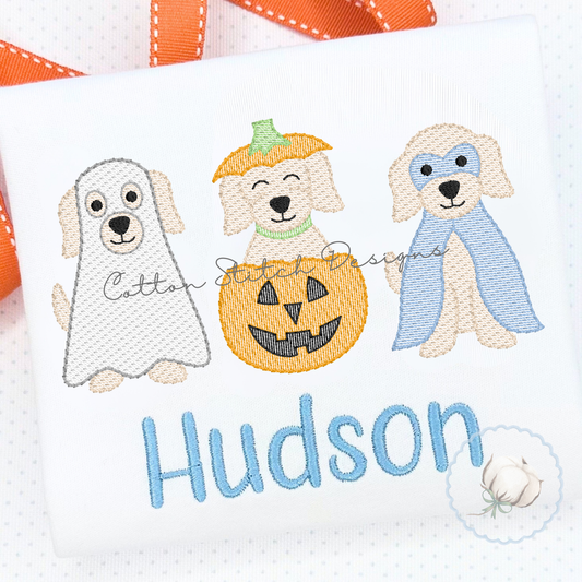 Halloween Puppy Trio Embroidery Design