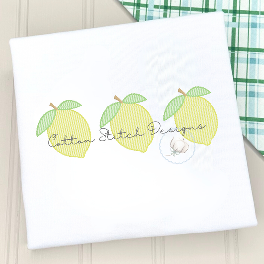 Lemon Trio Embroidery Design
