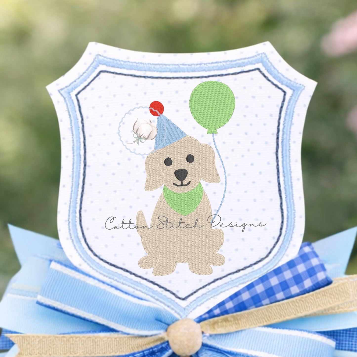 Mini Birthday Puppy Fill Stitch Embroidery Design