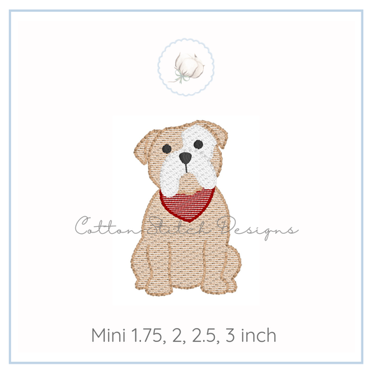 Mini Bulldog Sketch Embroidery Design