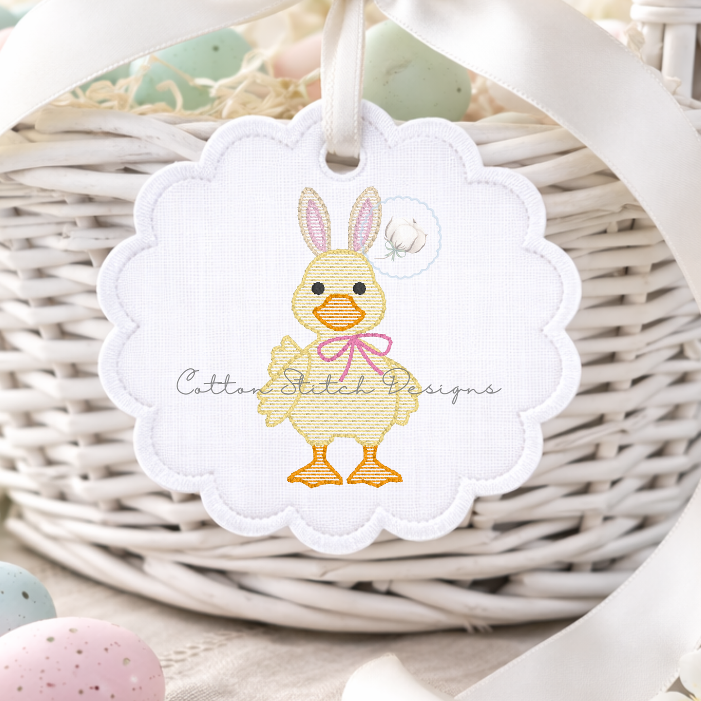 Mini Cute Easter Duck Sketch Embroidery Design