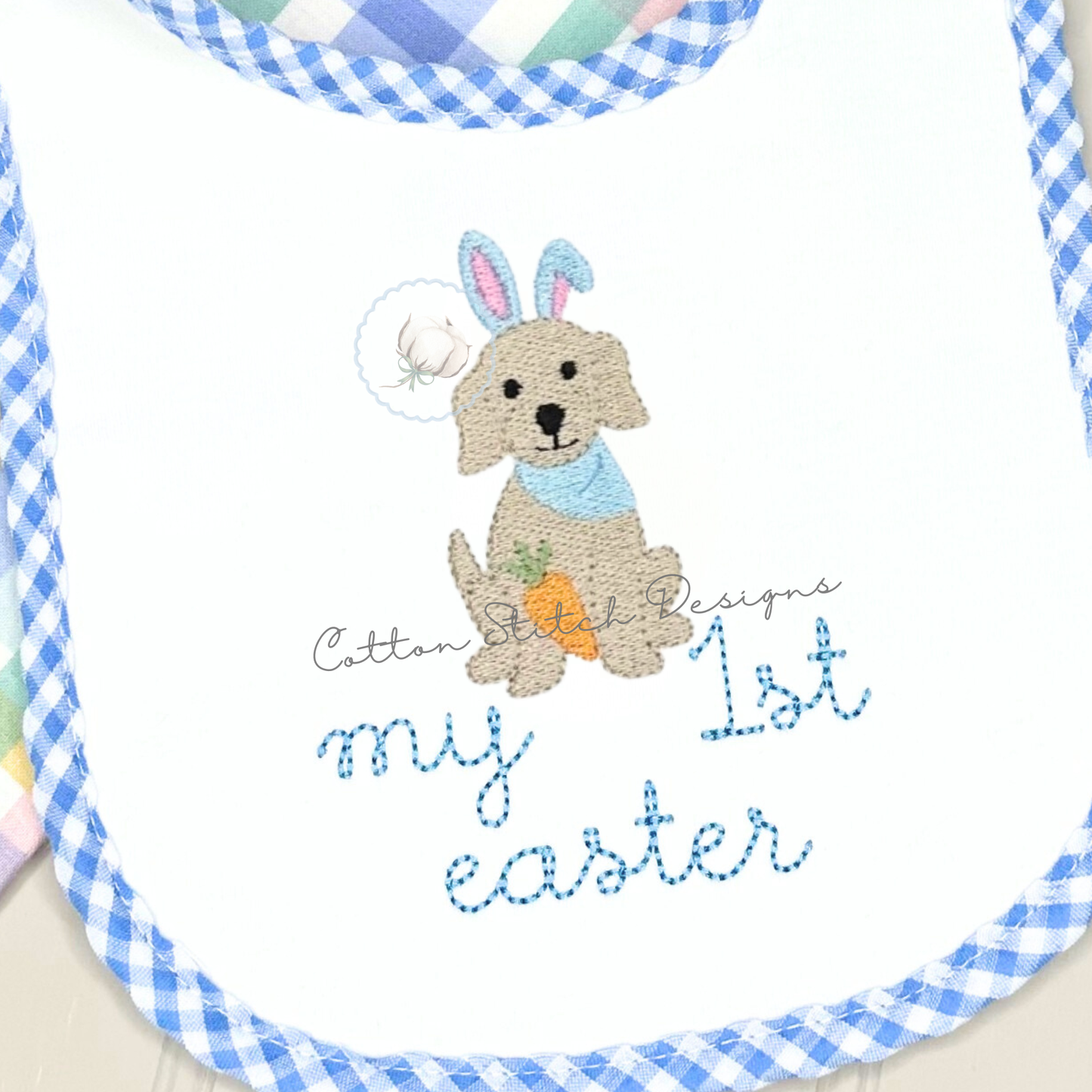 Mini Easter Puppy with Bandana Fill Stitch Machine Embroidery Design