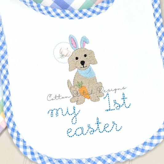 Mini Easter Puppy with Bandana Fill Stitch Machine Embroidery Design