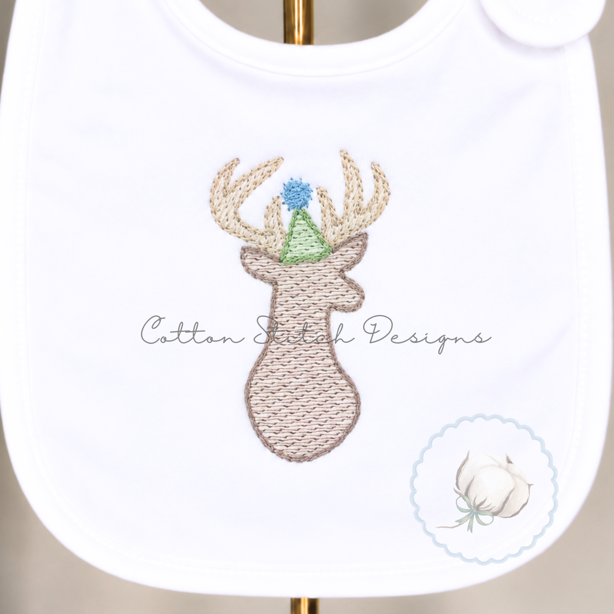 Mini Party Deer Sketch Embroidery Design