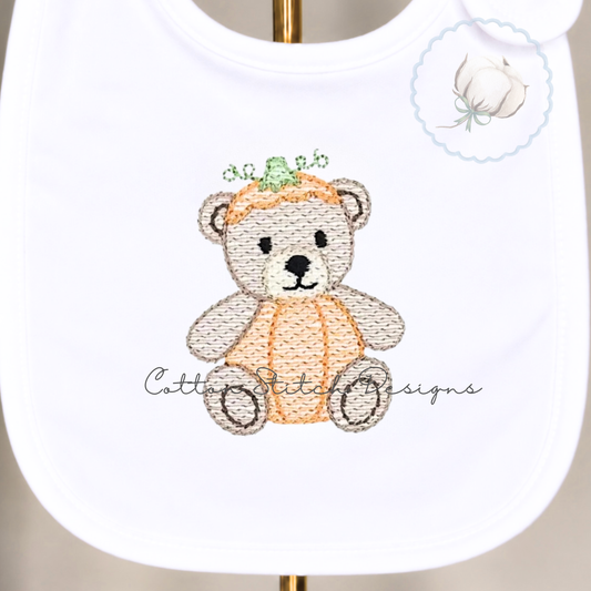 Mini Pumpkin Bear Embroidery Design