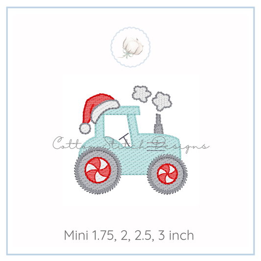 Mini Santa Tractor Sketch Embroidery Design