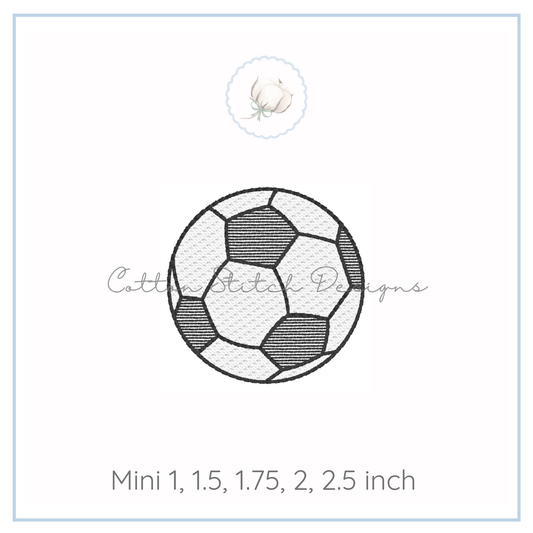 Mini Soccer Ball Stitch Machine Embroidery Design