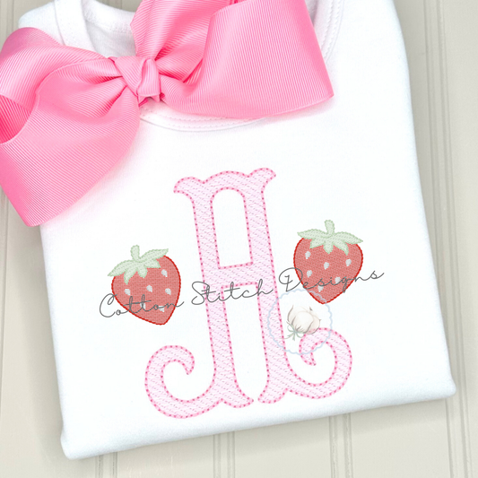 Mini Strawberry Sketch Stitch Embroidery Design