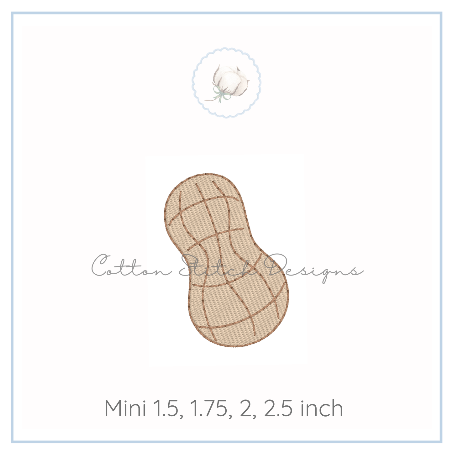 Mini Peanut Fill Stitch Embroidery Design