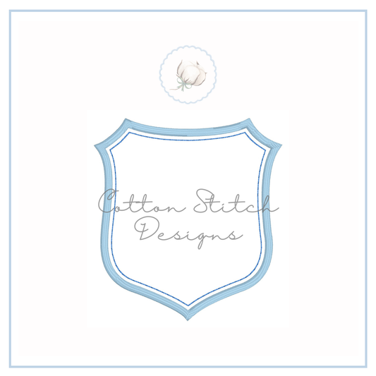 Monogram Satin Applique Crest Embroidery Design