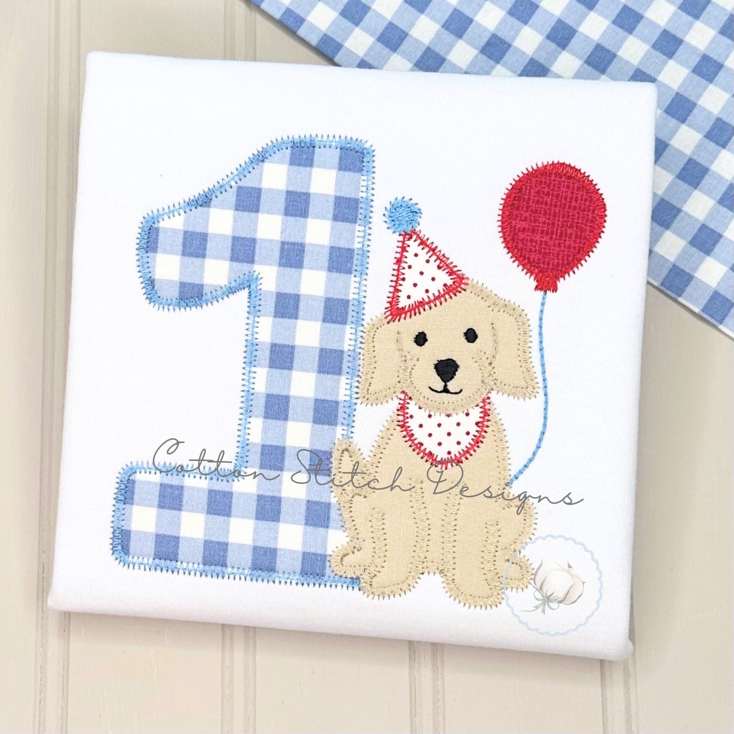 Party Puppy Number One Embroidery Design