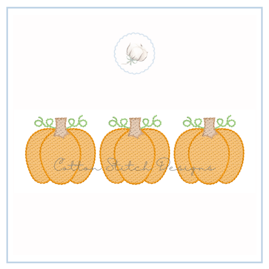 Pumpkin Trio Embroidery Design