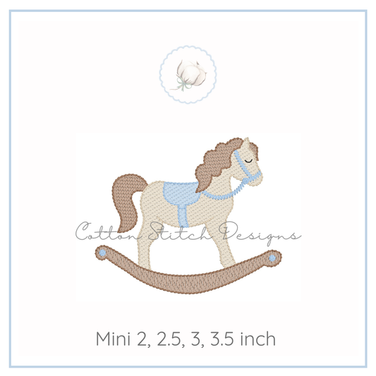 Mini Rocking Horse Sketch Embroidery Design