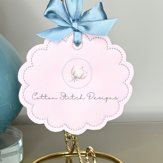 Scallop Tag Bean Stitch Machine Embroidery Design
