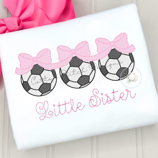 Soccer Ball with Bow Embroidery Design