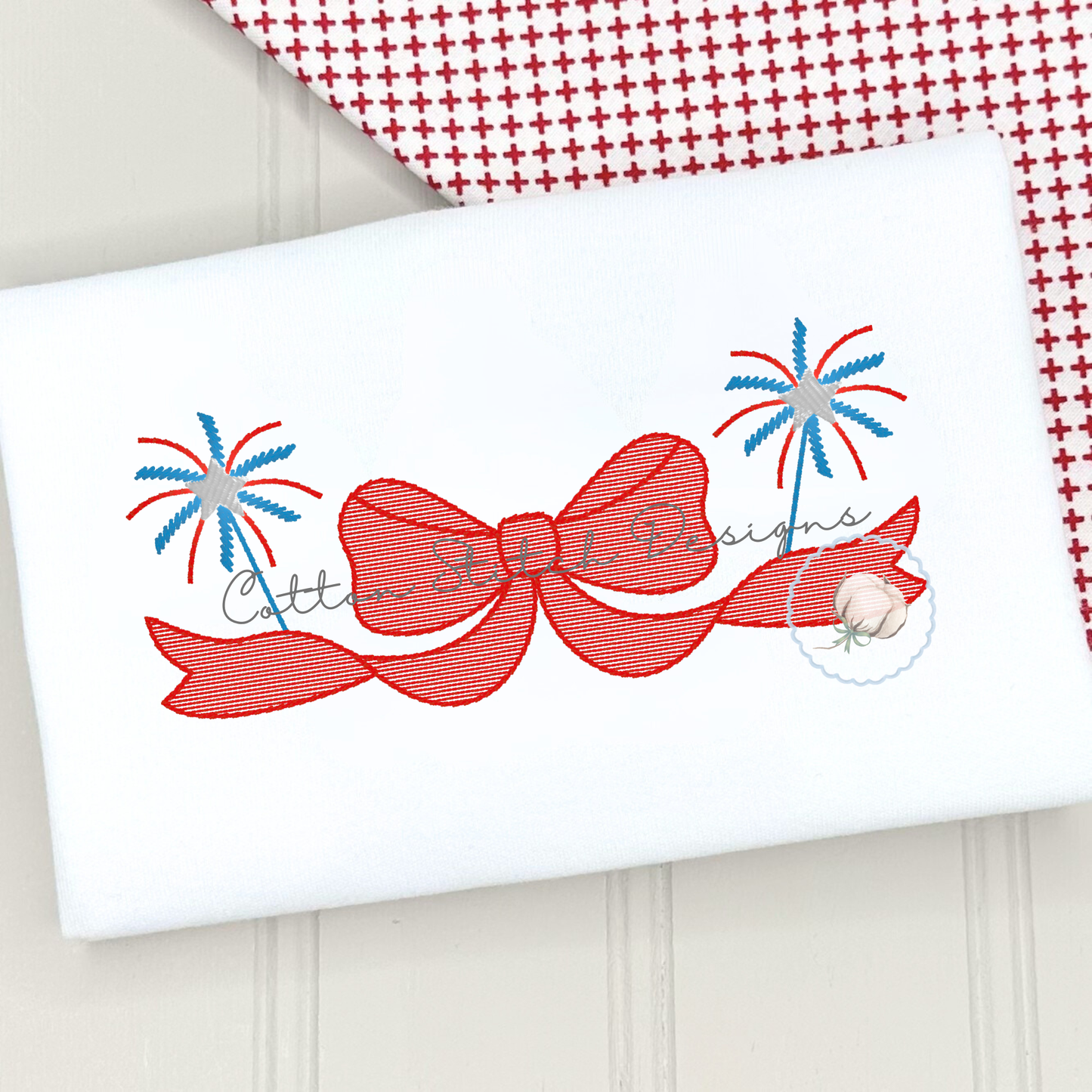 Sparkler Bow Machine Embroidery Design