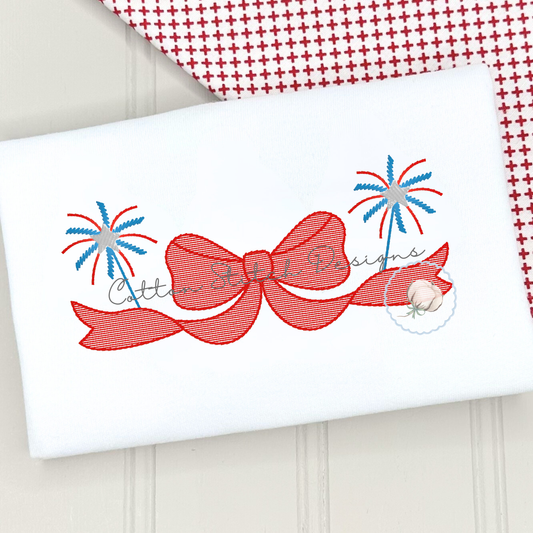 Sparkler Bow Machine Embroidery Design