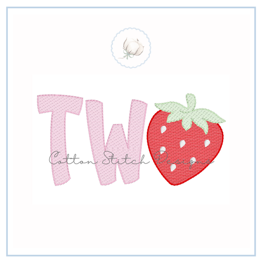 Strawberry Two Birthday Embroidery Design