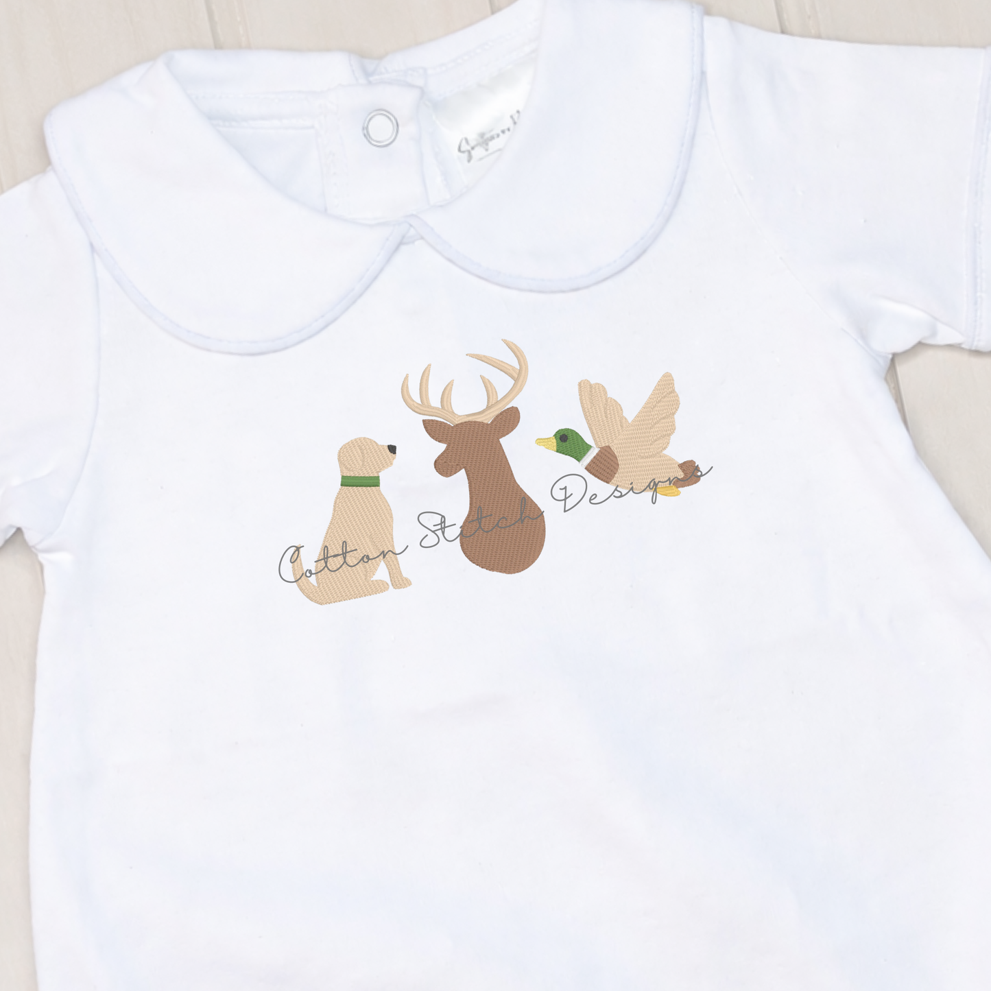 Dog Deer Mallard Fill Stitch Embroidery Design