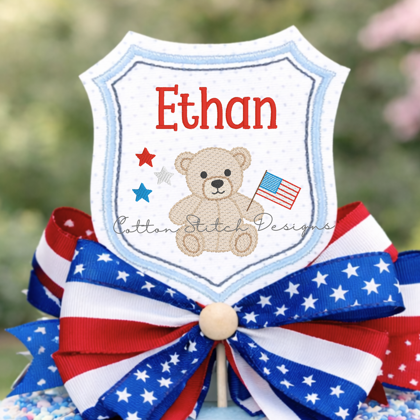 Mini Patriotic Teddy Bear Embroidery Design