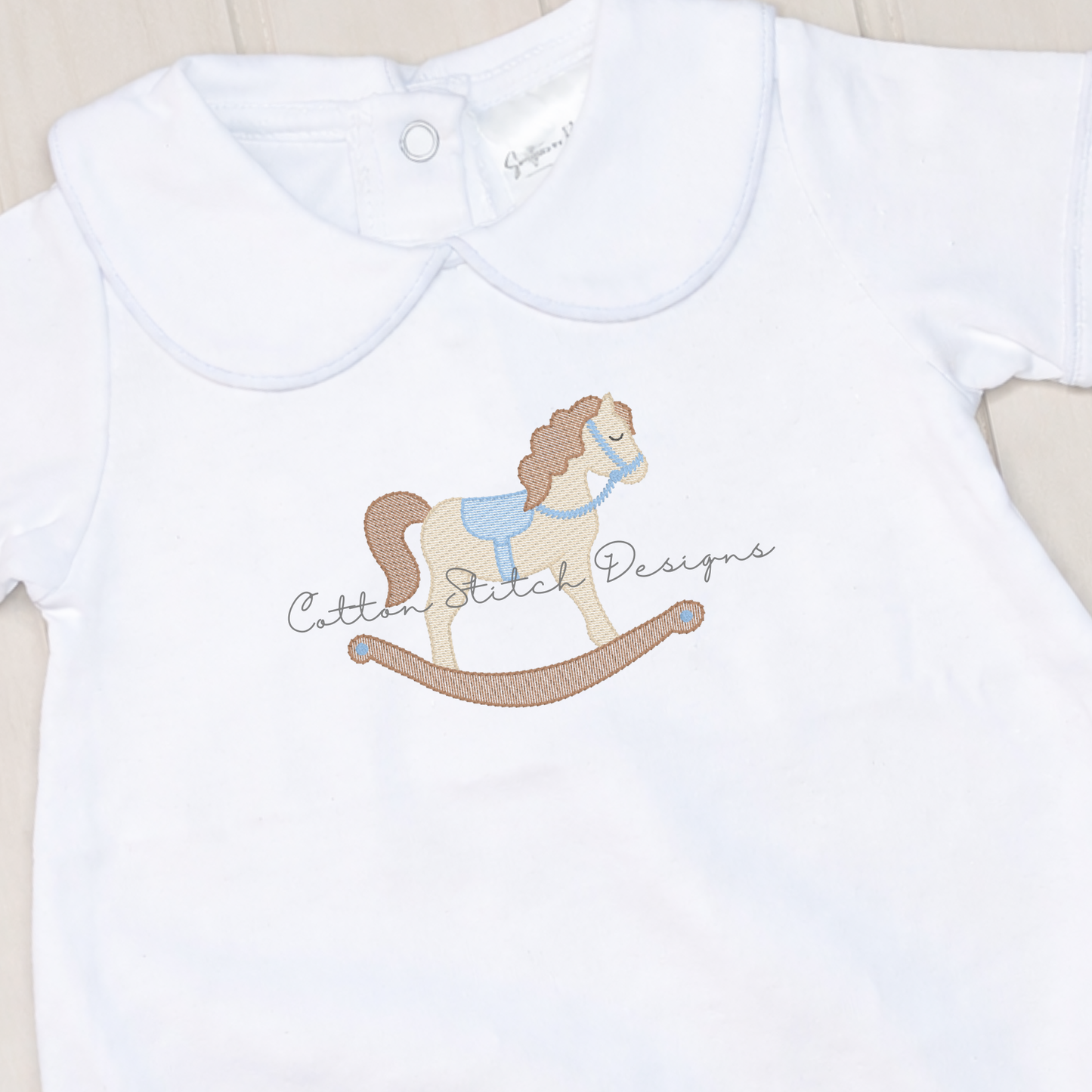 Mini Rocking Horse Sketch Embroidery Design