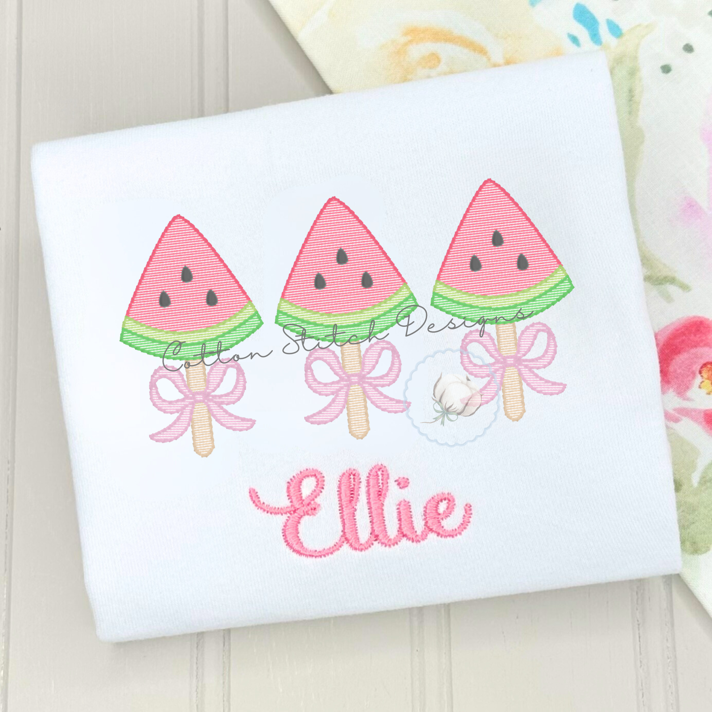 Watermelon Pops Embroidery Design